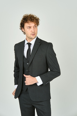 Gio Erkek Regular Fit Mono Yaka Yelekli Takım Elbise 4460 Füme Füme