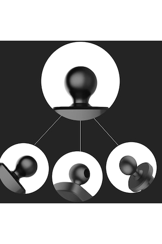 Gösterge Paneli İçin 2'li Paket 17 Mm Küresel Başlıklı Telefon Tutucu - Araç Havalandırma Menfezi İçin Sabit Kaymaz Taban - Araba Aksesuarları