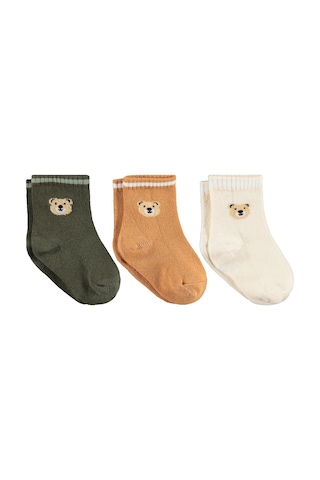 Civil Baby Bear 3'lü 6- Bebek Erkek Çorap Set Standart