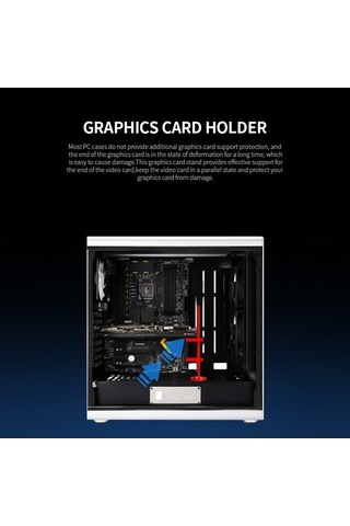 Pazly Bilgisayar Standı Gm961 Alüminyum Dikey Grafik Kartı Tutucu, Masaüstü Kasa Jakı Braketi, Gümüş/kırmızı/siyah Renk Seçenekleri