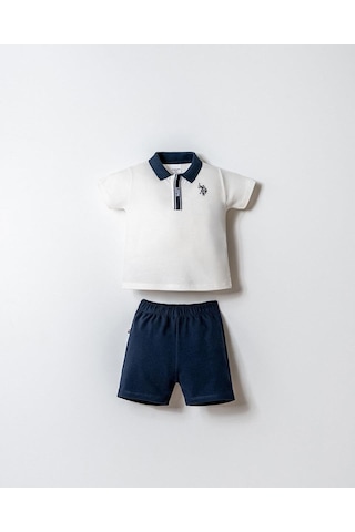 U.S. Polo Assn. U.s. Polo Assn Erkek Bebek 2 Li Şort T-şhirt Takım Beyaz-2350 Beyaz