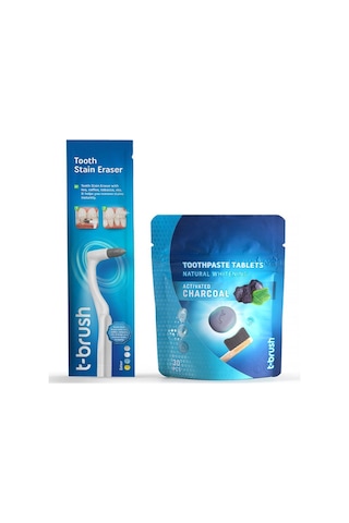 Tbrush Beyazlatıcı ve Diş Silgisi & Beyazlatıcı Aktif Karbonlu Diş Macunu Tableti