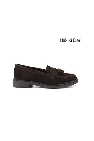 Gönderi(R) Gönderi R Kadın Kahve Süet Hakiki Deri Püsküllü Loafer Ayakkabı Gdza13424273