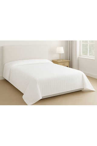 English Home Brilliant Pamuk Saten Çift Kişilik Nevresim Beyaz