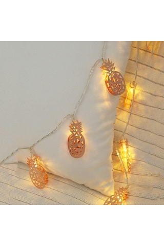 Hdmarketim Bakır Renk Ananaslı Led Gün Işığı Gece Lambası Dekorat