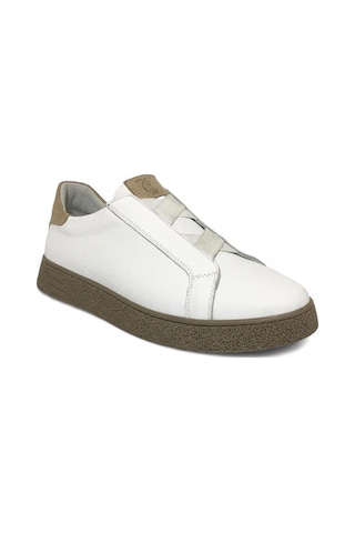 Catelli %100 Deri Tam Ortopedik Yumuşak İç Taban Erkek Kışlık Rahat Günlük Lastikli Sneaker Ayakkabı 40-44 Beyaz