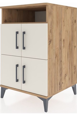 Kronos Komodin 2 Raflı 4 Kapaklı 60x59x96 Çam-aytaşı Atlas Çam