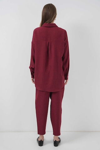 Gabria Keten Ön Düğmeli Takım Bordo