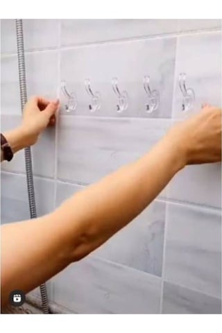 Silikonlu 5'li 29 7 Şeffaf Güçlü Kendinden Yapışkanlı Kapı Duvar Askısı Ağır Yük Taşıma Şeffaf