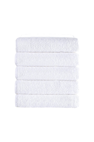 5 Li Otel Banyo Havlusu Pamuklu 70x145 Cm Beyaz 16/1 Avs 440 Gr Beyaz