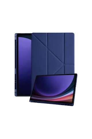 Samsung Galaxy X930 Tab S11 Ultra 14.6 Kalemlikli Mars Tablet Kılıfı - Lacivert Arka Kapak