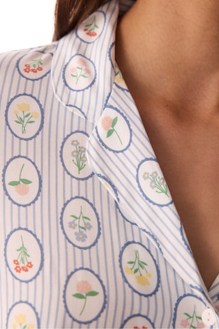 Penti Kırık Beyaz Cute Flowers Düğmeli Gömlek Pantolon Pijama Takımı
