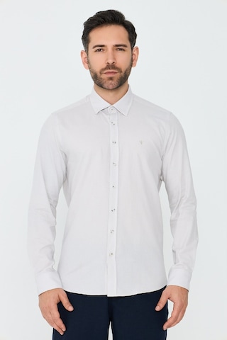 White Stone Ekru %100 Pamuk Dynamic Fit Erkek Günlük Gömlek