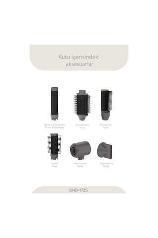 Sinbo SHD-1725 Pro Compact BLDC Motorlu 6 in 1 Uzun Multi-Styler Saç Şekillendirici