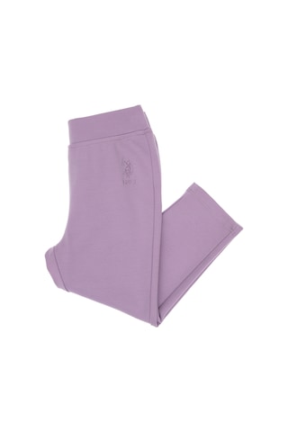 U.S. Polo Assn. Kız Çocuk Lila 3/4 Boy İnterlok Tayt 50306792-VR034