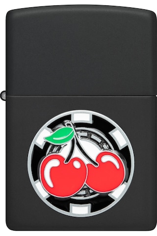 Zippo Cherries Poker Chip Emblem Dizayn Çakmak Siyah