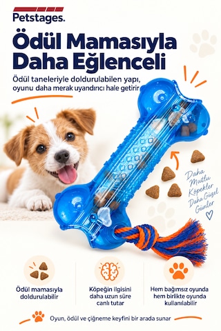Petstages Orka Bone Kemik Şeklinde Köpek Çiğneme Oyuncağı - Parçalanmaya Dayanıklı Ve Güvenli