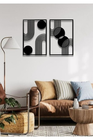 Bohem Stil Minimalist 2 Li Metal Duvar Dekoru Seti
