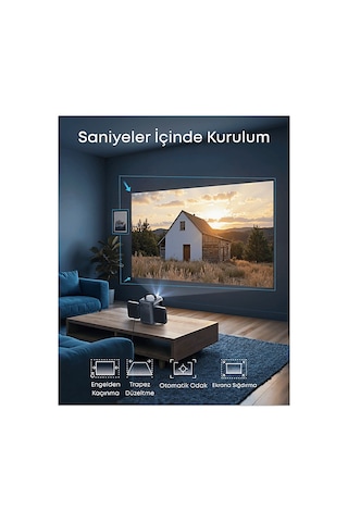 Anker Soundcore Nebula P1ı D2200 Akıllı Taşınabilir Projeksiyon Cihazı Siyah