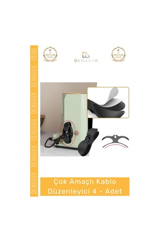 Kabloaparatı Mutfak Çok Amaçlı Kablo Toplayıcı Aparat Kahve Siyah Sarma Düzenleyici - 4 -adet