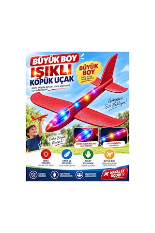 Işıklı Köpük Uçak Büyük Boy Oyuncak Hafif Ve Dayanıklı Eva Köpük Kolay Kurulum Açık Hava Çocuk Oyuncağı Kırmızı - 921713471