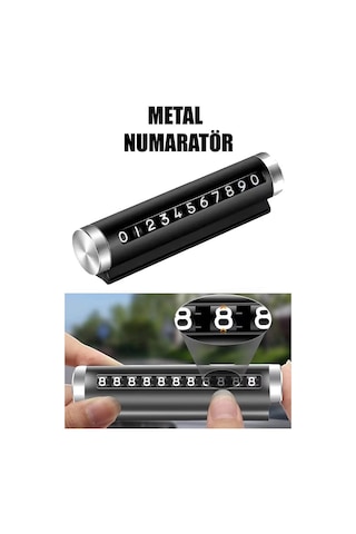 Metal Kasa Numara Çevirmeli Araç İçi Telefon Numaratör Park Numarası Parkmatik Araba Numaratör