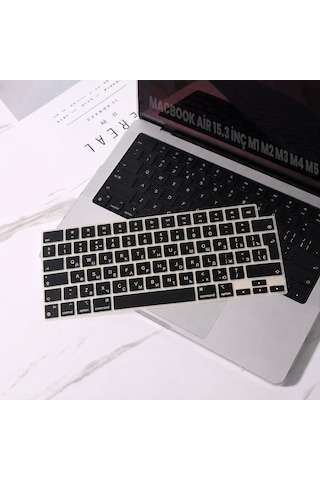 Macbook Air 15.3 İnç M2 M3 M4 M5 A2941 A3114 A3241 A3448 Uyumlu Rusça İngilizce Q Klavye Koruyucua3449 Uyumlu Rusça İngilizce Q Klavye Koruyucu Diğer
