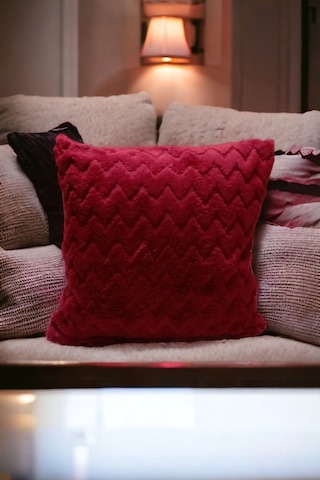 Bohem 4'lü Dekoratif Yastık Kılıfı Kırlent Kılıfı 43x43 Cm Bordo Zikzak Dsn Bordo