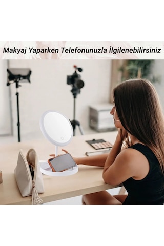 Led Işıklı 10x Katlanabilir Çift Taraflı Makyaj Aynası