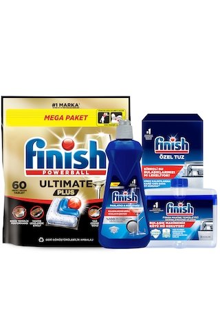 Finish Ultimate Plus Bulaşık Makinesi Deterjanı Kapsül Tablet 60 Adet + Temizlik Ve Bakım Seti