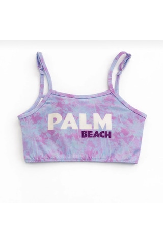 Nurbebe Palm Beach Baskılı Kız Çocuk Mayo Mor