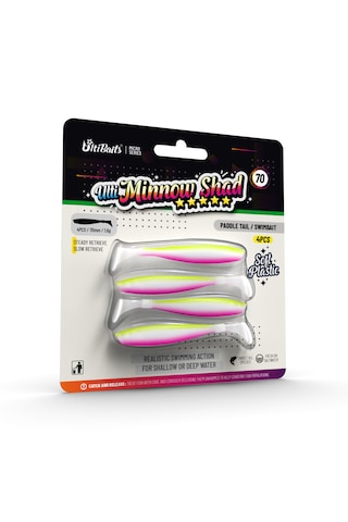 Ulti Baits Minnow Shad Silikon Balık 70mm 1,6gr 4 Adet, Ub-c06