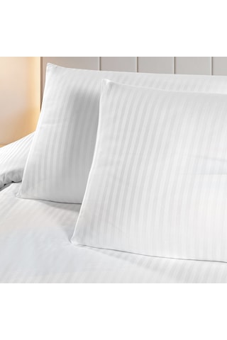 Linestyle Çift Kişilik %100 Pamuk Saten 90 Tel Nevresim Seti Beyaz 3 Parça