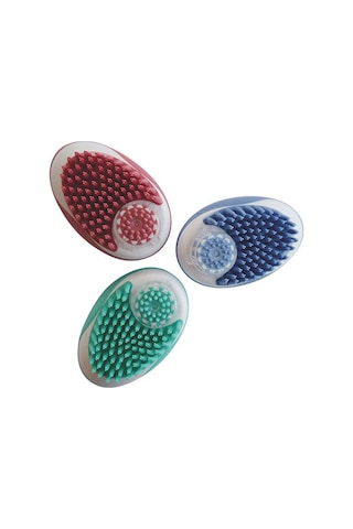 M-pets Rubeaz Şampuan Hazneli Yıkama Ve Masaj Fırçası Kırmızı 11,5x7,5 Cm 244-70002.01