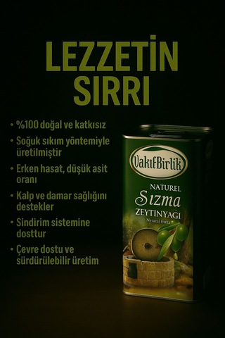 Vakıfbirlik Natürel Soğuk Sıkım Sızma 4 5l Zeytinyağı
