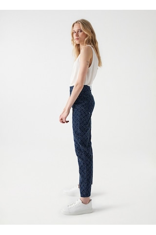 Salsa Jeans Koyu Mavi Kadın Dar Paça Yüksek Bel Mom Fit Denim Pantolon 21007036