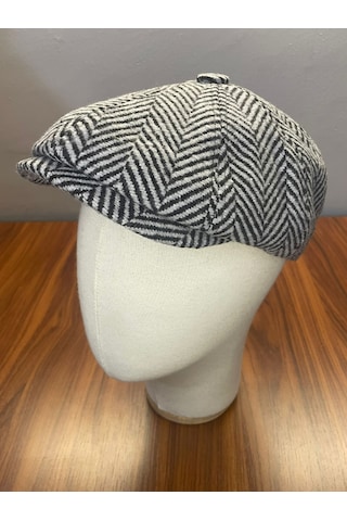 Hamze Peaky Blinders Vintage Model Balıksırtı Kışlık Kasket Şapka Gri