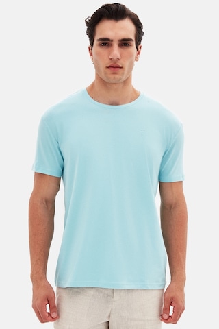 Twn Slim Fit Aqua Düz Kabartma Baskılı T-shirt 4ec148551753m Aqua