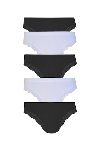 5Li Kadın Pamuklu Paça Dantelli Bikini Külot Iç Çamaşırı Işık