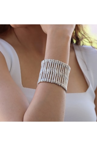 Primerocollection Gümüş Kaplama Bileklik N11.67948 Gri
