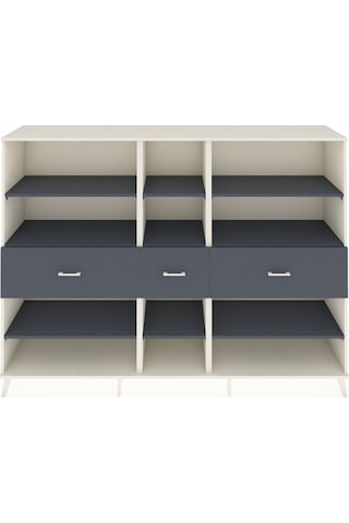 Hyperion Dolap 9 Raflı 3 Çekmeceli 220x44x163 Aytaşı-antrasit Aytaşı-antrasit