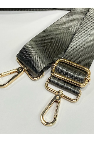 Çanta Sapı / Polyester Gold Detaylı Çanta Sapı - Füme Füme