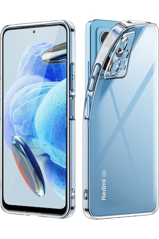 Fitcase Xiaomi Redmi Note 12 Pro 5g Kılıf Kamera Korumalı Silikon Şeffaf Arka Kapak