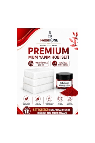 Premium Mum Yapım Hobi Seti - Parafin Wax 250 Gr - Tekli Toz Mum Boyası - Kırmızı Bkfabpw2501k Karışık