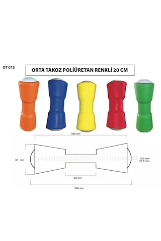 Tekne Römorku Poliüretan Orta Makara Takozu 20 Cm Mavi Renk