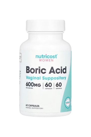 Nutricost Women Boric Acid Candida & Yeast Treatments Vaginal Suppository 600 Mg 60 Capsules