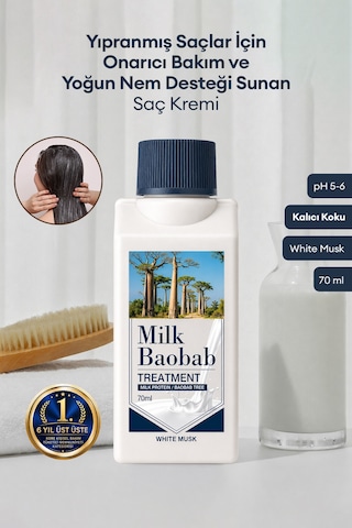 Yıpranmış Saçı Onaran Nemlendirici Saç Kremi Mılk Baobab Original Treatment White Musk 70ml