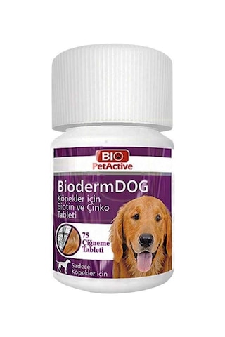 Bio Petactive Biodermdog Tüy Dökülmesini Azaltan Biotin ve Çinko Köpek Vitamini 75 Tablet 38 G Bio Petactive Biodermdog Tüy Dökülmesini Azaltan Biotin ve Çinko Köpek Vitamini 75 Tablet 38 G