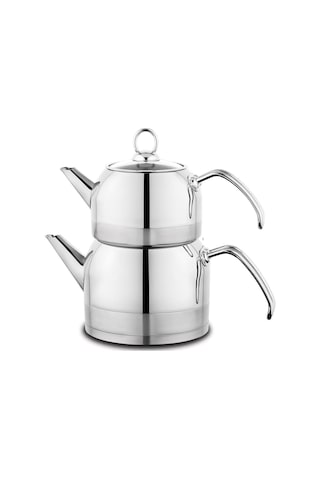 Schafer Ada Çaydanlık Takımı Büyük Boy Çaydanlık Takımı Gümüş