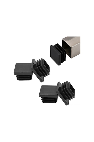Geeksen 32 Adet Siyah Plastik Kare Boru Tıkanırcısı - Metal Boru, Masa Sandalye Ayaklarını Kaydırma Ve Korumak İçin - 2.5x2.5x1.4cm Siyah